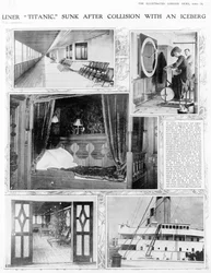 Dampfer Titanic sank nach Kollision mit einem Eisberg, aus The Illustrated London News, 20. April 1912